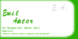 emil apter business card